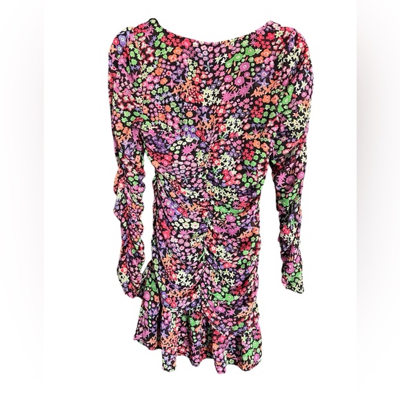 NWOT Zara Floral Ruched Minidress Sweetheart Neck size Extra Small - Picture 3 of 11